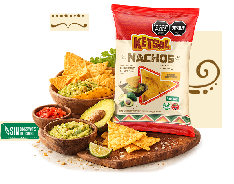 nachos y envase